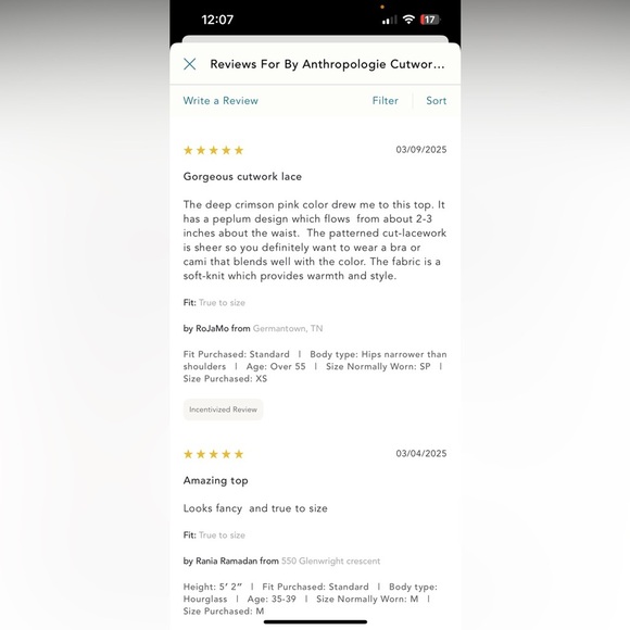 NWT new medium Anthropologie cutwork swing top red pink wine long sleeve lace - Picture 16 of 17